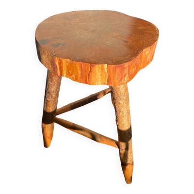 Tabouret en bois brute