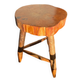Tabouret en bois brute