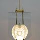 Suspension Gallotti & Radice en laiton et cristal, style moderne italien des années 70.