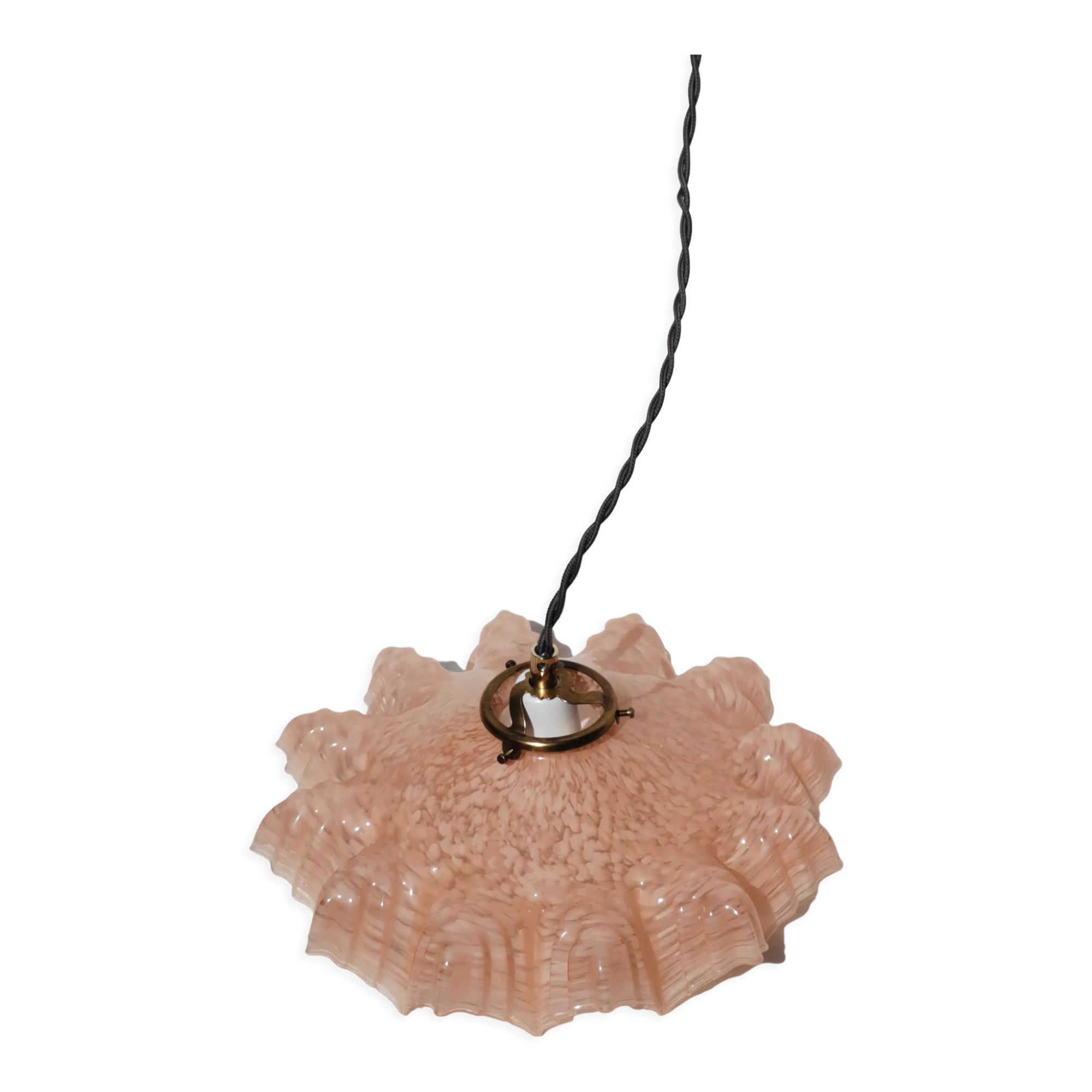 Suspension glass of clichy pink art deco