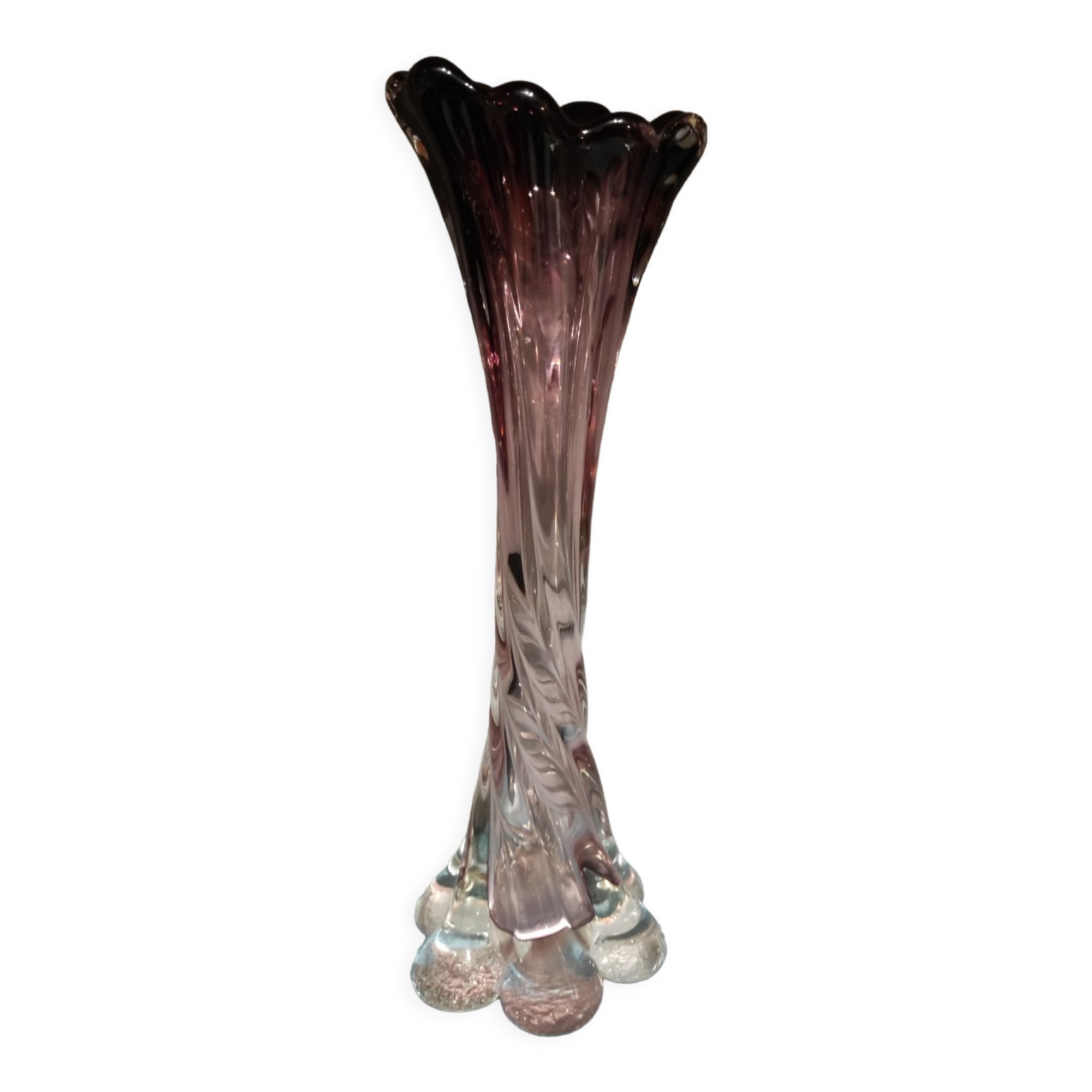 Blown glass vase called elephant's foot