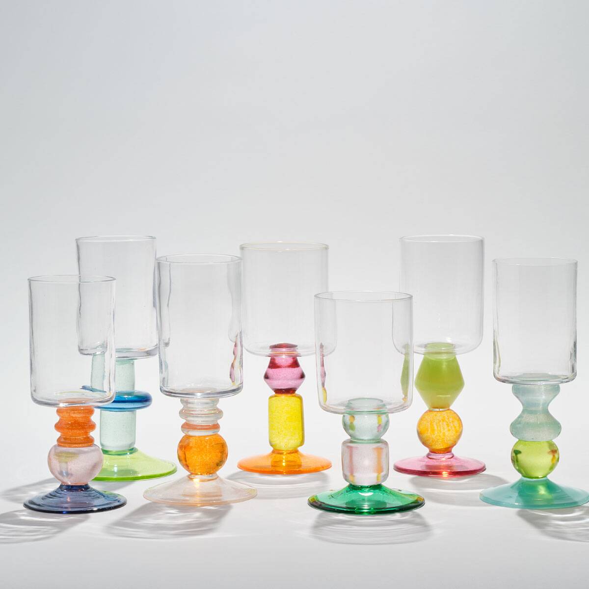 Pair of Miami Wine Glasses with Waves