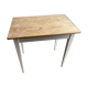 Table en bois patiné blanche