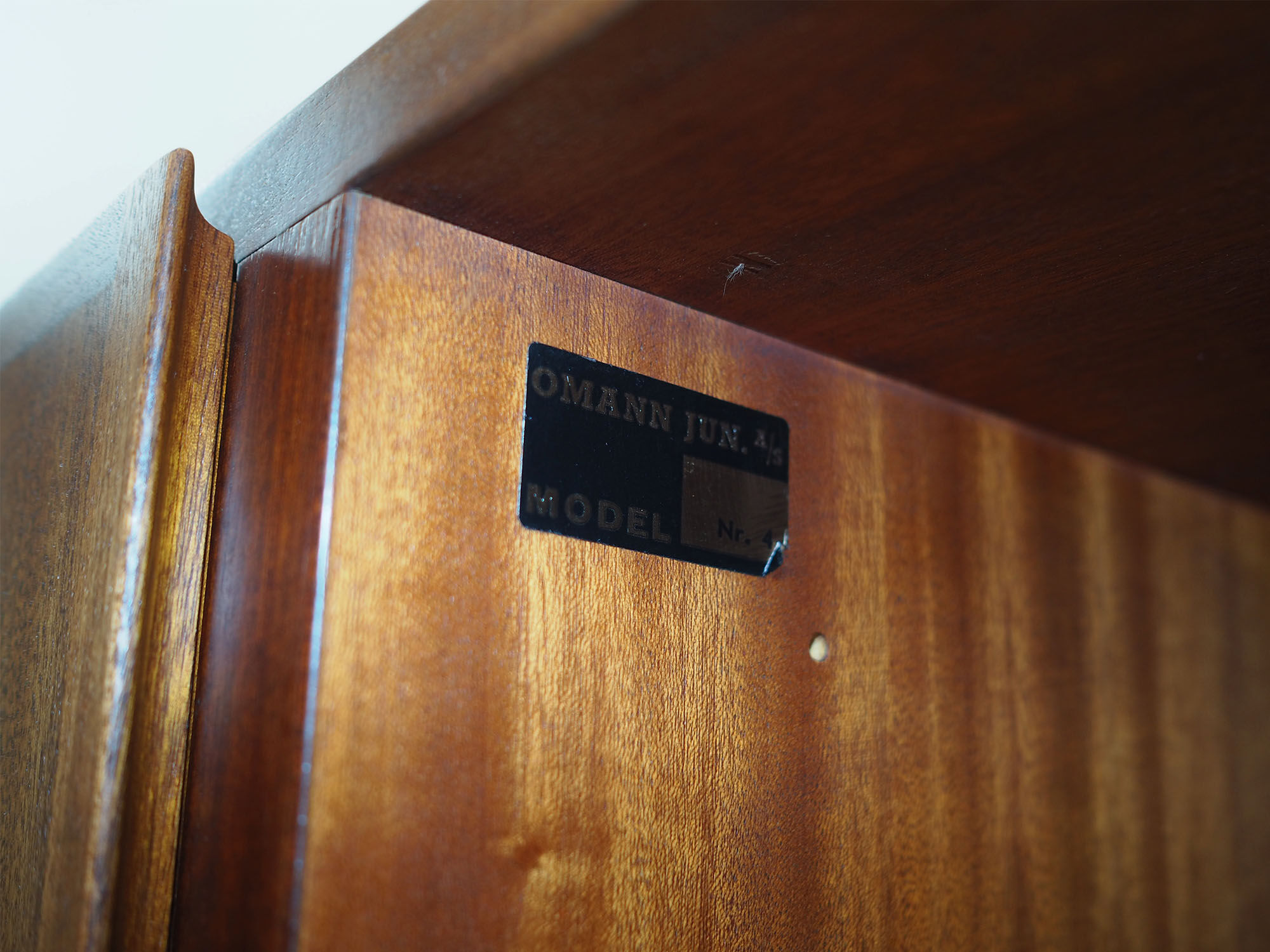 Mahogany cabinet, Danish design, 1970s, manufactured by Omann Jun