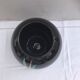 Black Ceramic Round Vase with Flower and Paradise Bird Design, 1970s Vintage