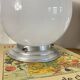 Ceiling light or wall light with white opal glass globe, 20 cm, aluminium rose.
