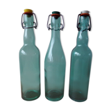 3 old green bottles