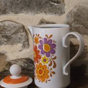 Cafetière vintage Winterling Bavaria – Décor floral seventies