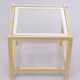 Hollywood regency brass side mirror side table, 1970s