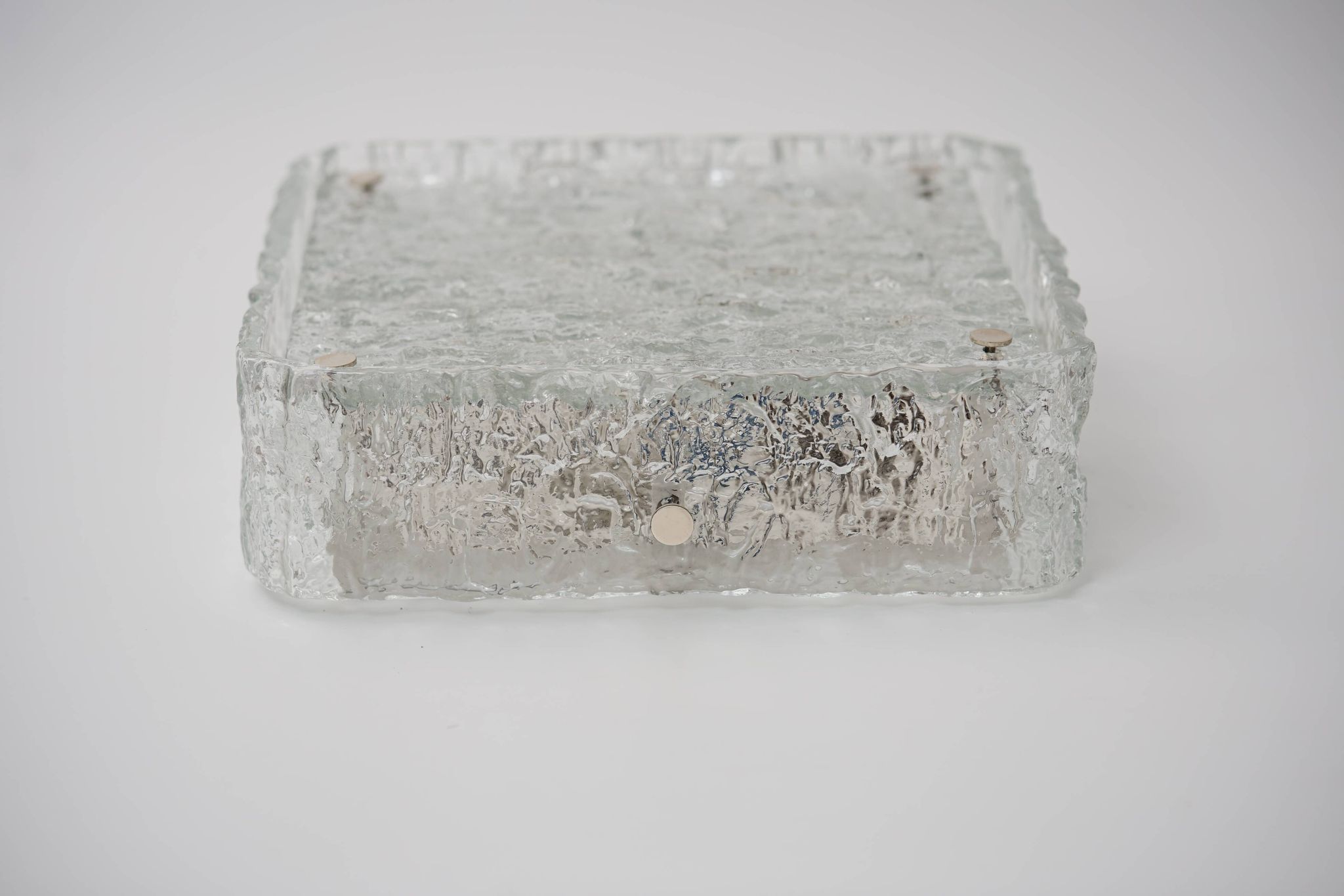 Ice glass ceiling lamp by Kaiser Leuchten 1970s