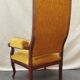 Antique Voltaire armchair — ochre/mustard velvet — Louis-Philippe style — 19th century