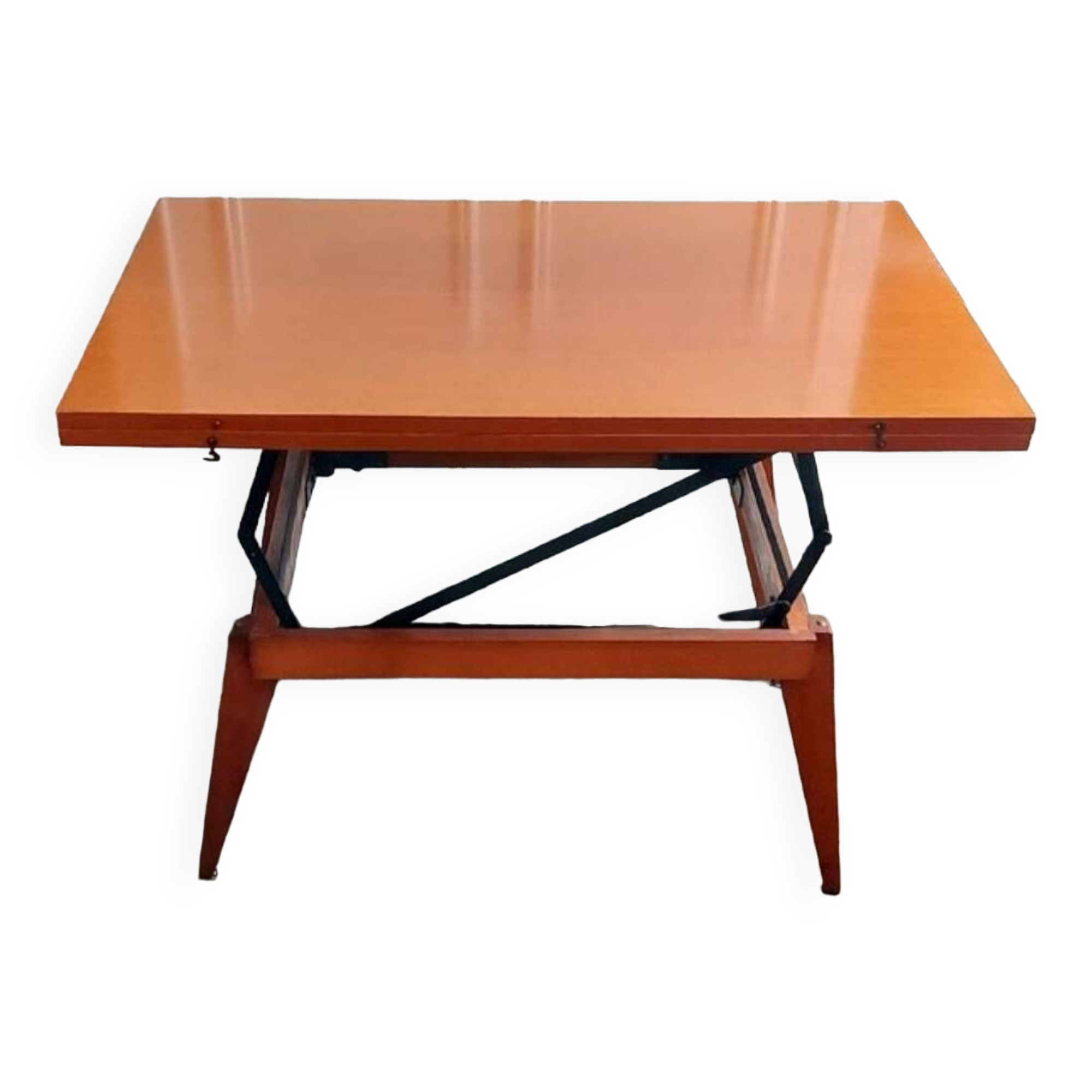3 in 1 table with adjustable teak portfolio - “Révélation” model by Albert Ducrot - France, 1952