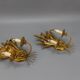 Pair of Hollywood Regency Style Gilt Metal Wheat Sheaf Wall Sconces, 1970s