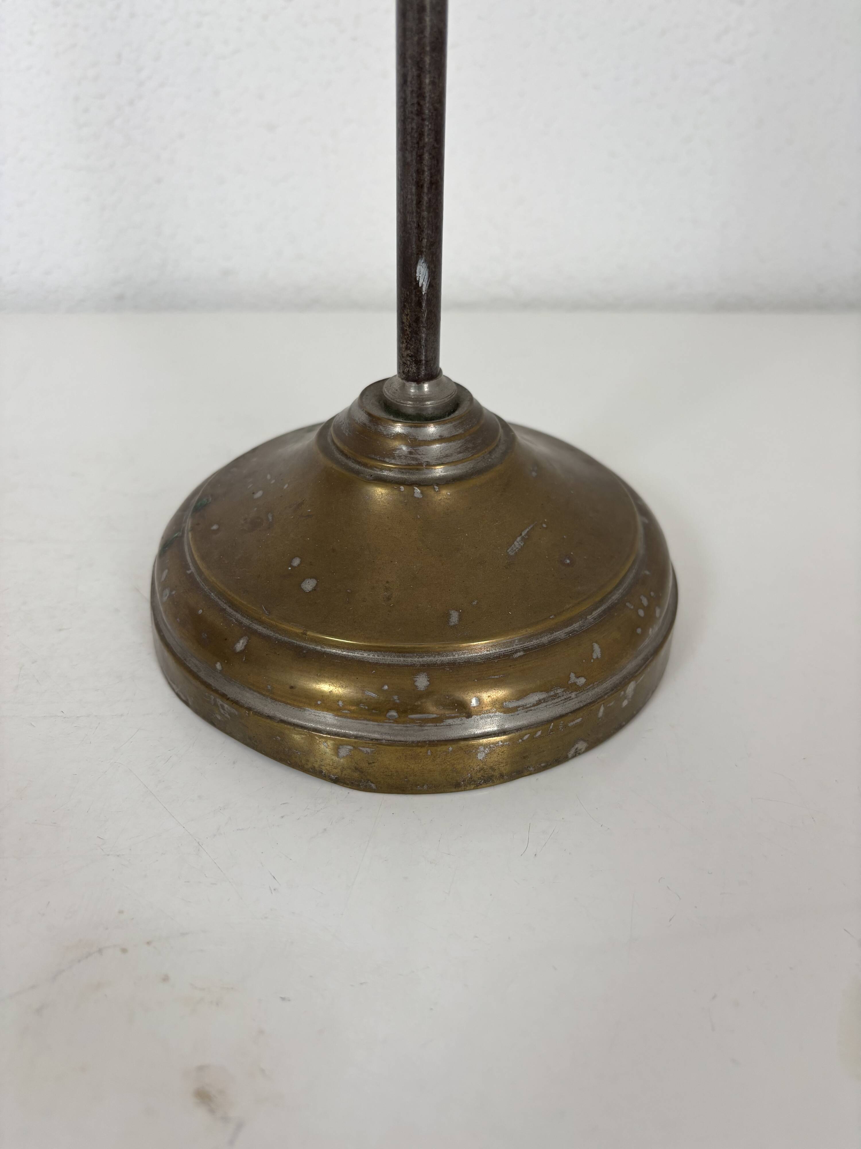 Vintage 1900 desk lamp in nickel-plated brass celadon - 52 cm