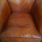 Sheepskin leather club chair