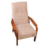 Danish Modern recliner armchair with folding footrest, 1960s