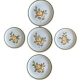 5 assiettes plates anciennes en faïence de Gien