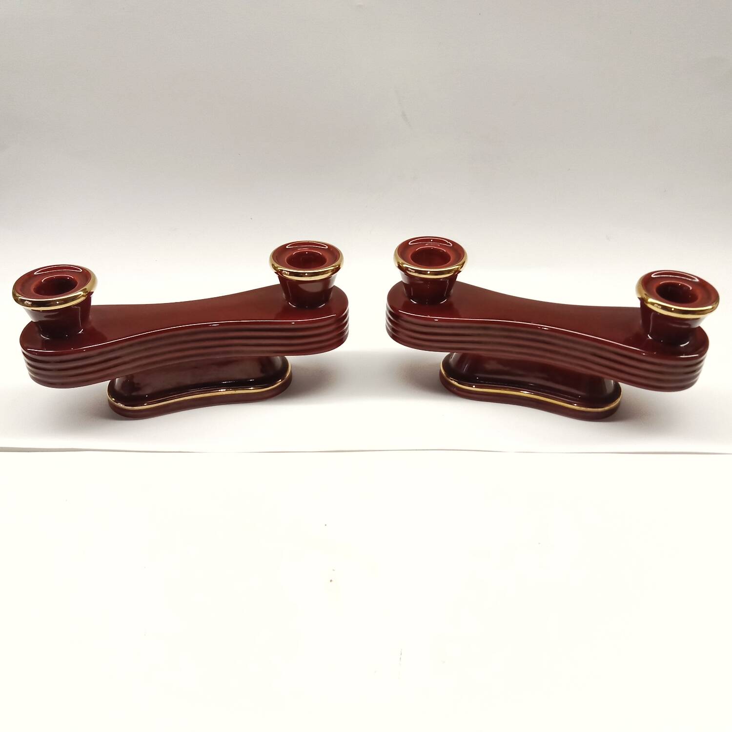 Set of 2 Art Deco candlesticks from the 1930s