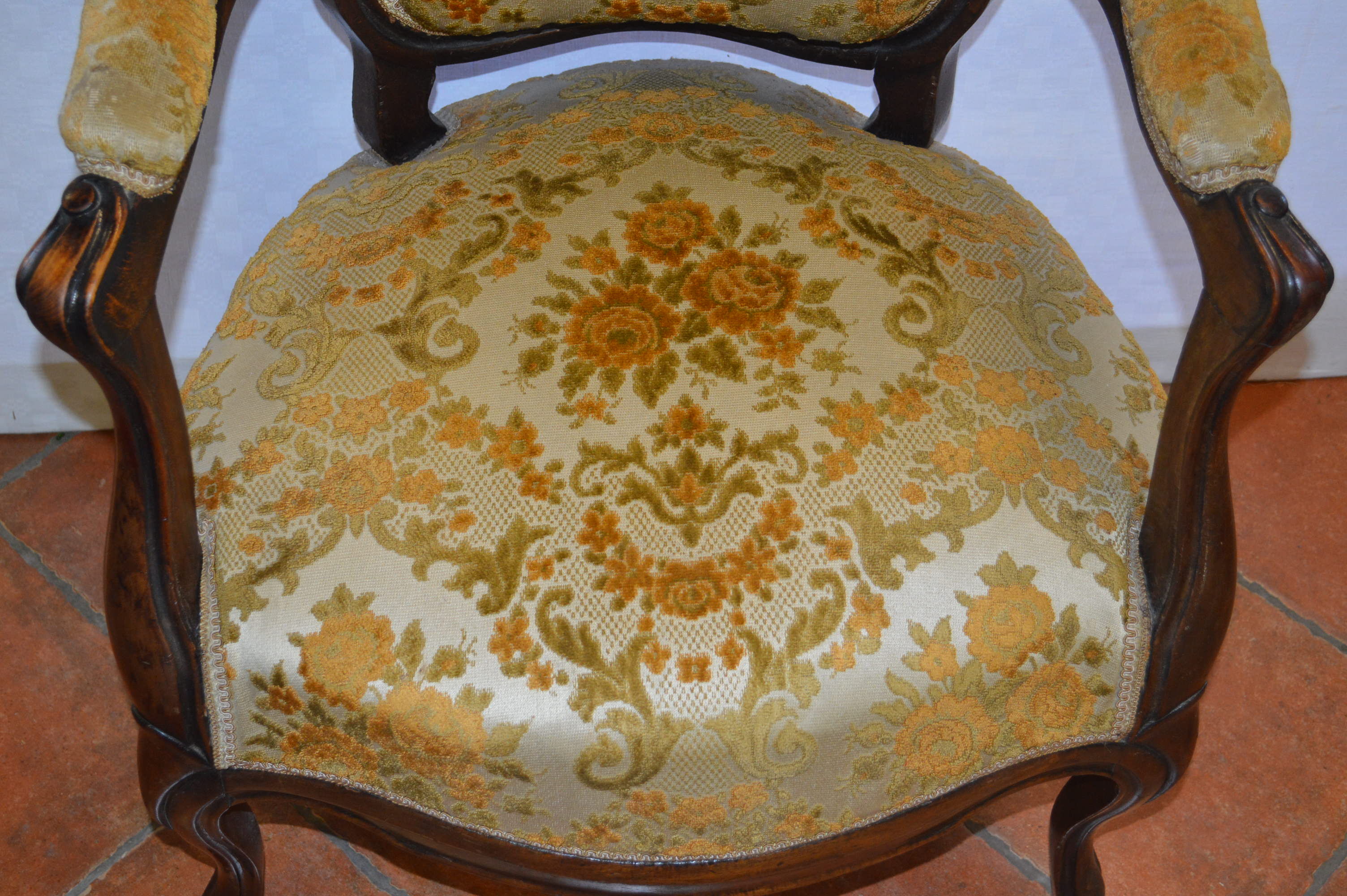 Mahogany bergere armchair style Louis Philippe