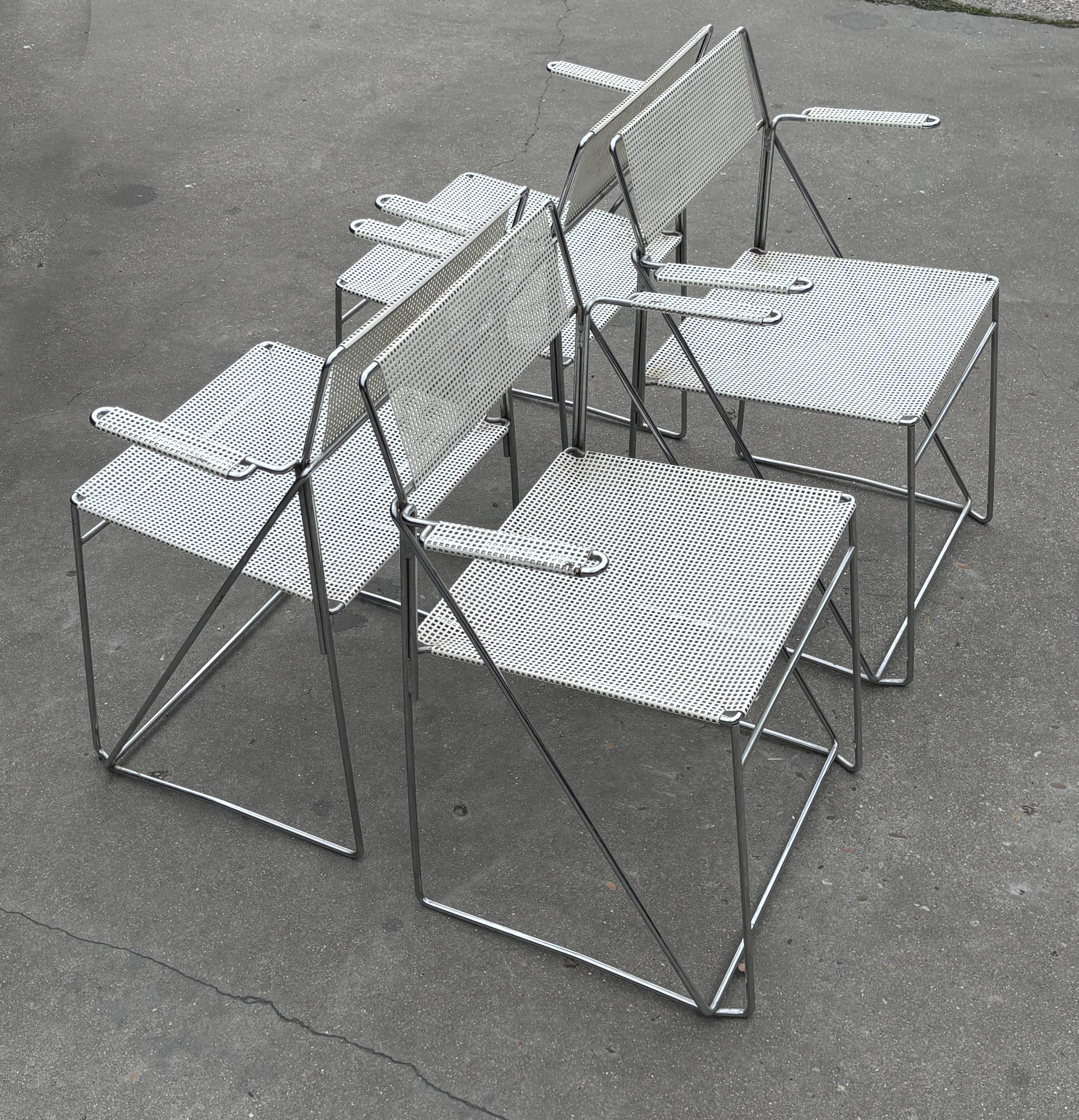 Set of 4 vintage X-Line dining chairs by Niels Jørgen Haugesen Denmark 1977