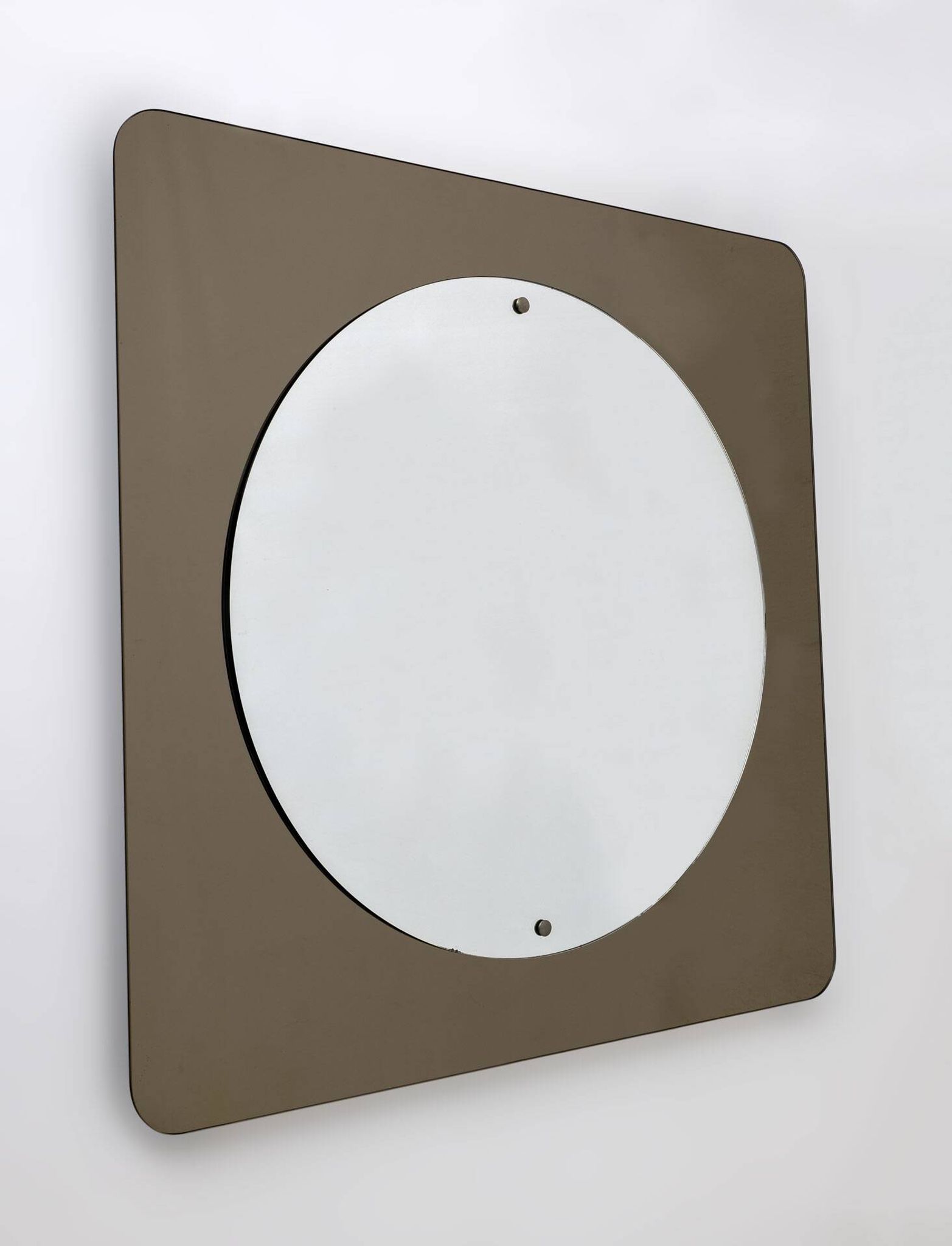 Mid-Century Modern Italian Smoked Bronze Large Mirror, 1970s