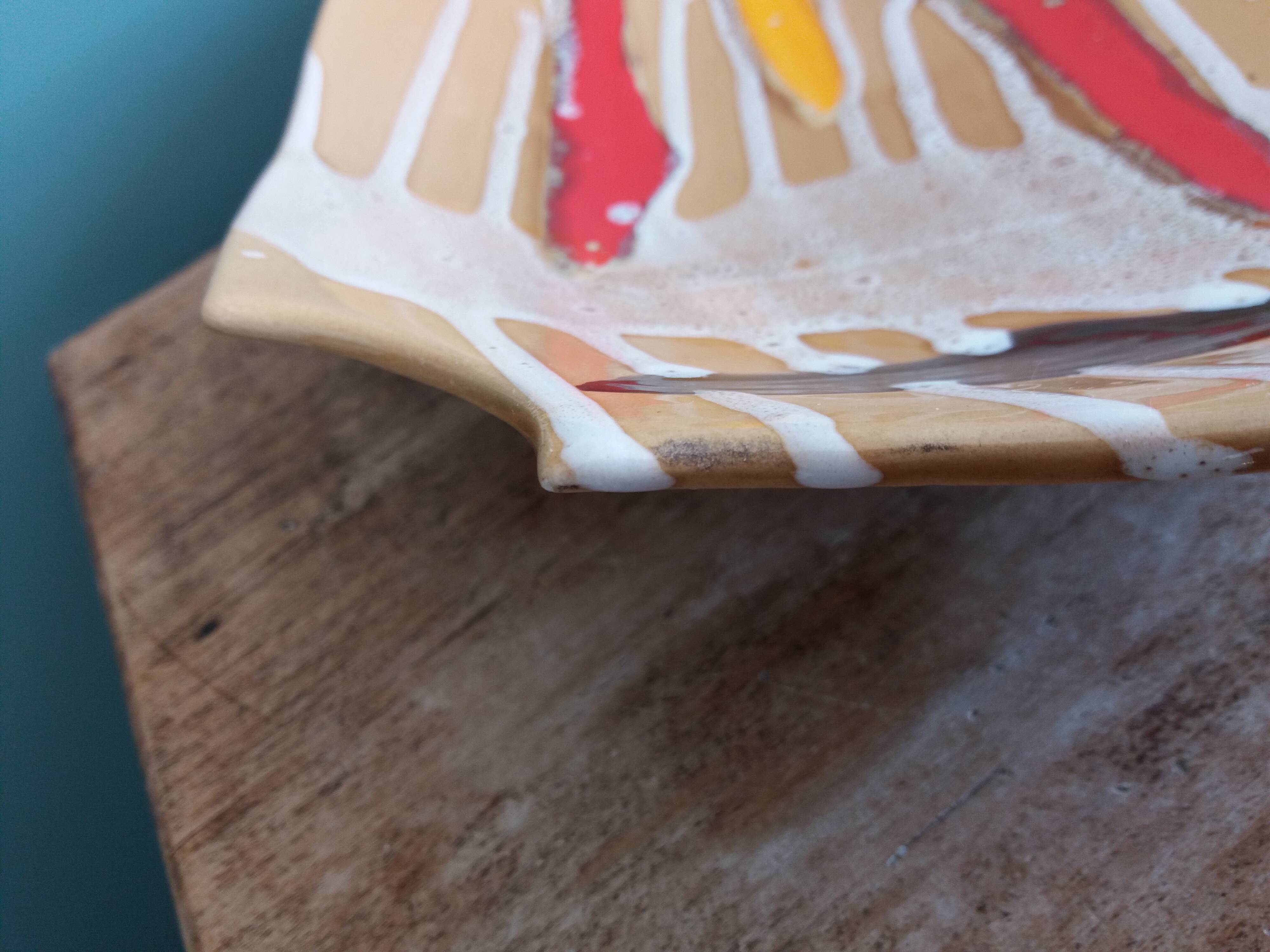 Fruit bowl, ceramic dish Vercor Vallauris style 60s 70s