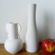 White ceramic vase with fine streaks