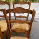 Set of 6 Provençal Louis XV chairs in solid oak with straw seats 198