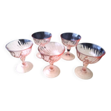 5 Vintage Luminarc Champagne Glasses Rosaline Model