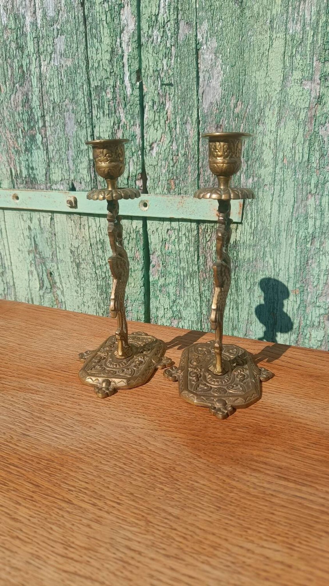 Bougeoirs anciens en bronze