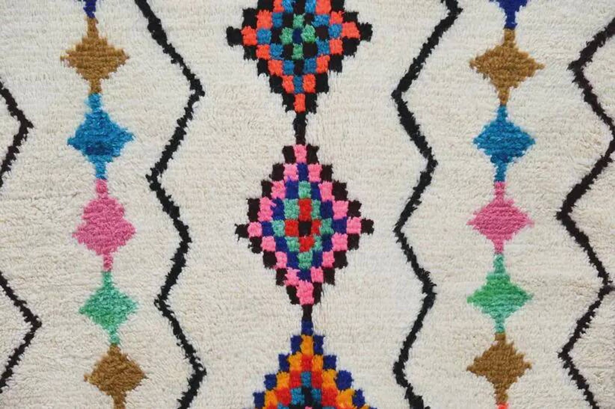 Tapis marocain laine naturelle unique 3x2 m