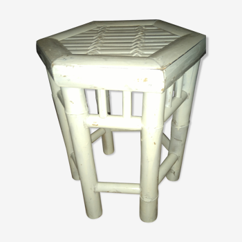 Tabouret rotin blanc