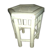 White rattan stool