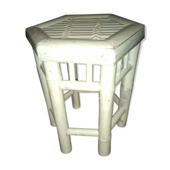 White rattan stool