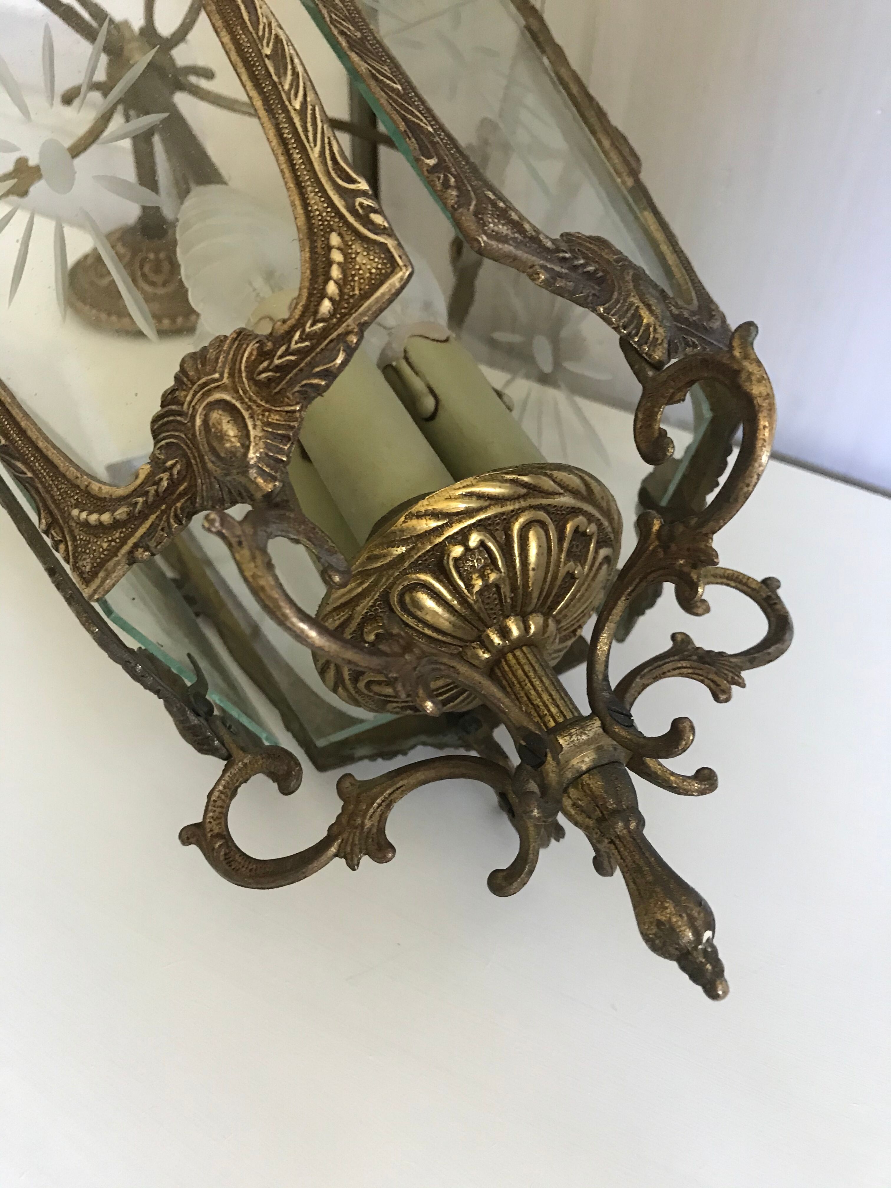 Golden bronze vestibule lantern