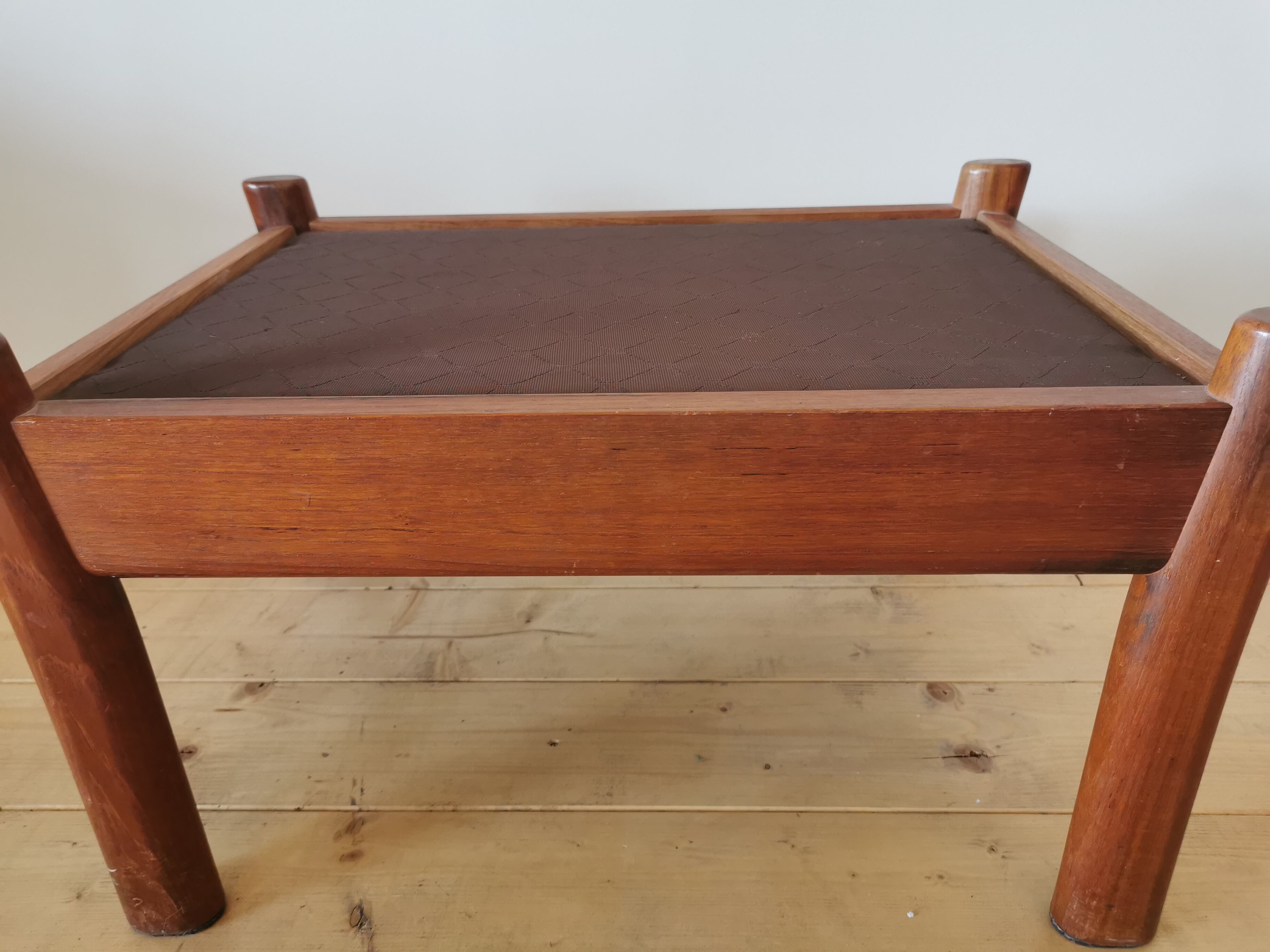 Pair of Dyrlund leather footrest 60s leather