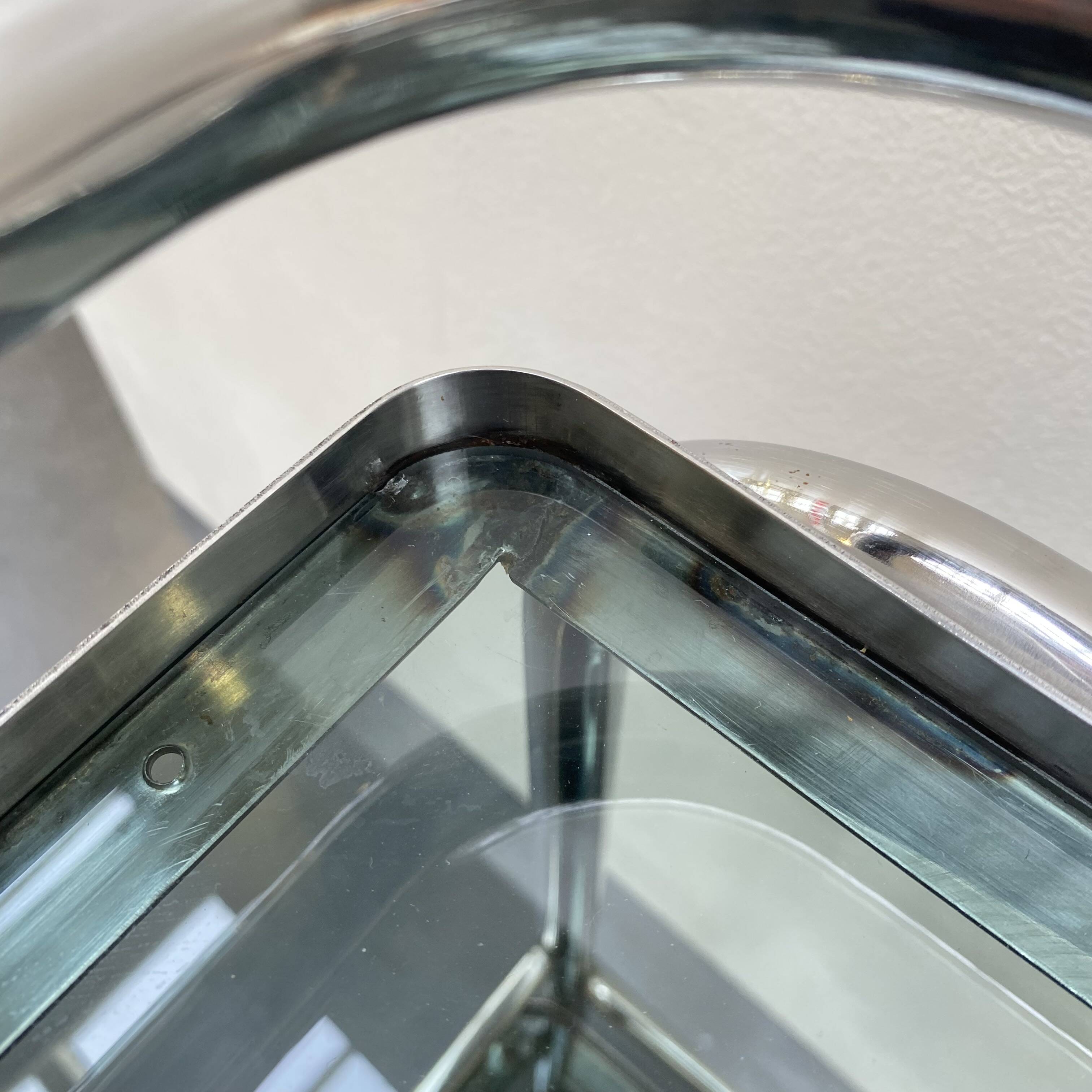 70s chrome and smoked glass server