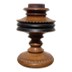 Foot of turned wooden lamp and carved