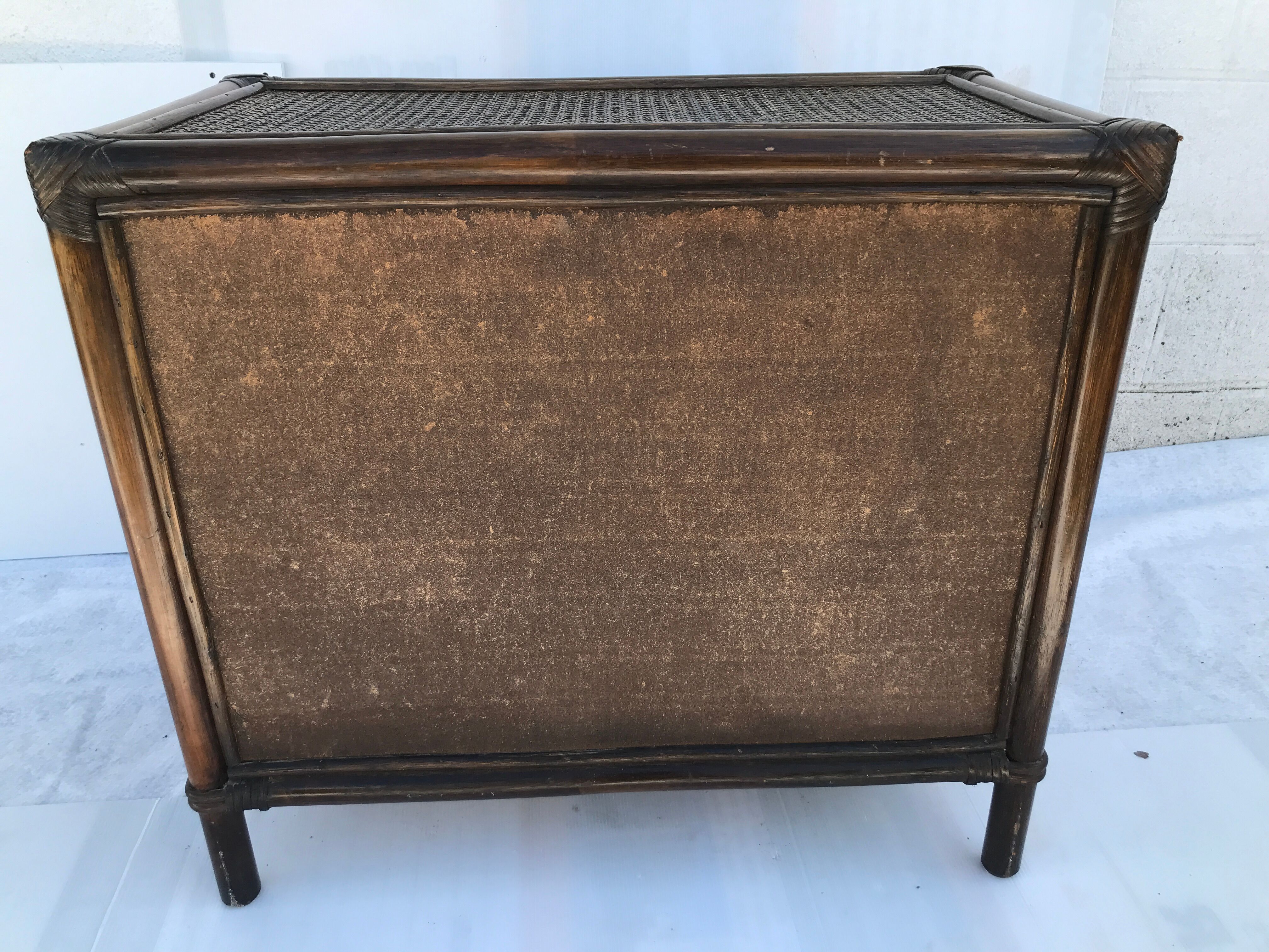 Rattan chest of drawers and canning 60s-70s