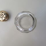 old glass sprinkler, brass stopper