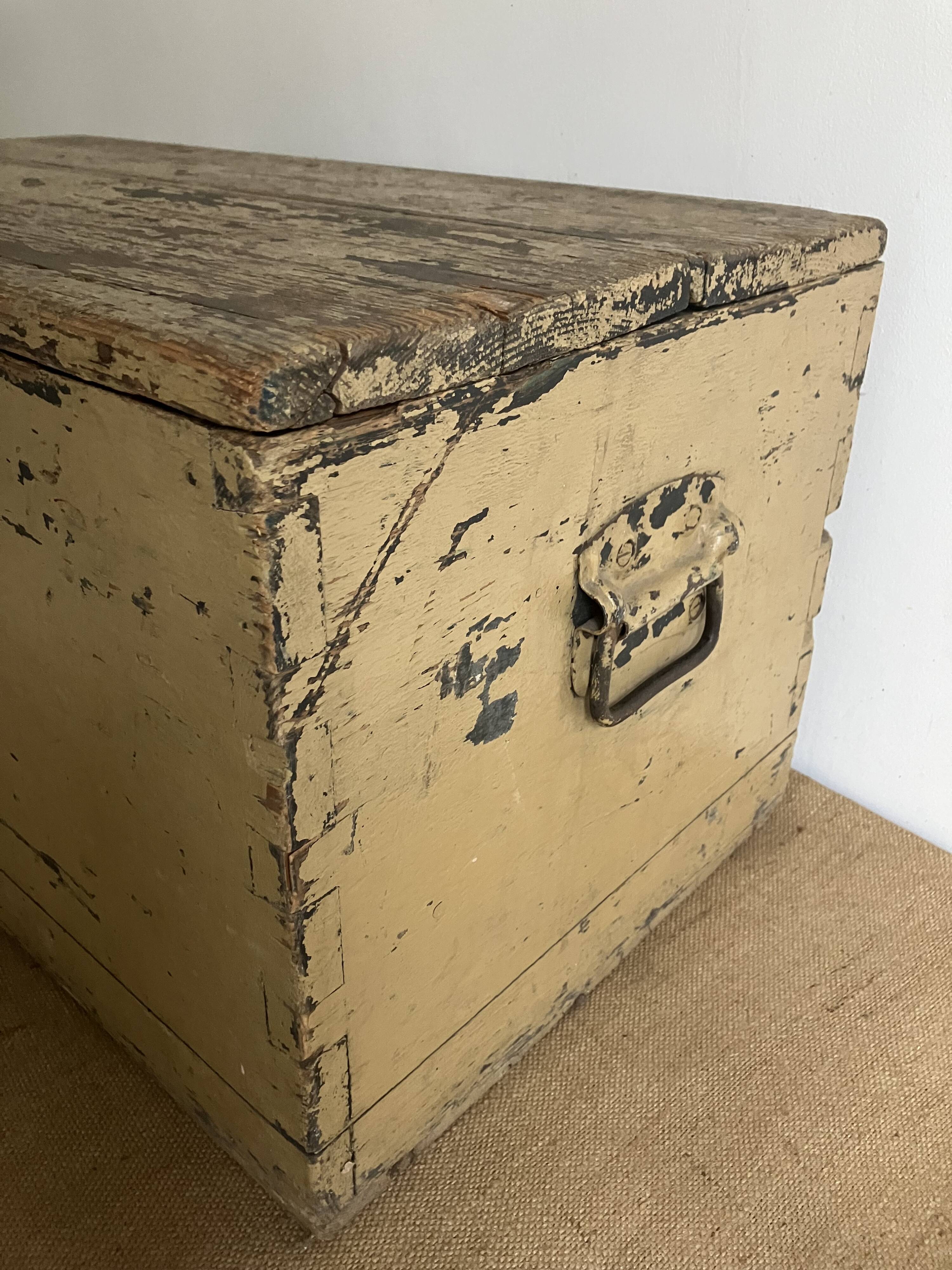 Large wooden chest, storage trunk