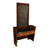 Italian wood design cheval mirror from 70s