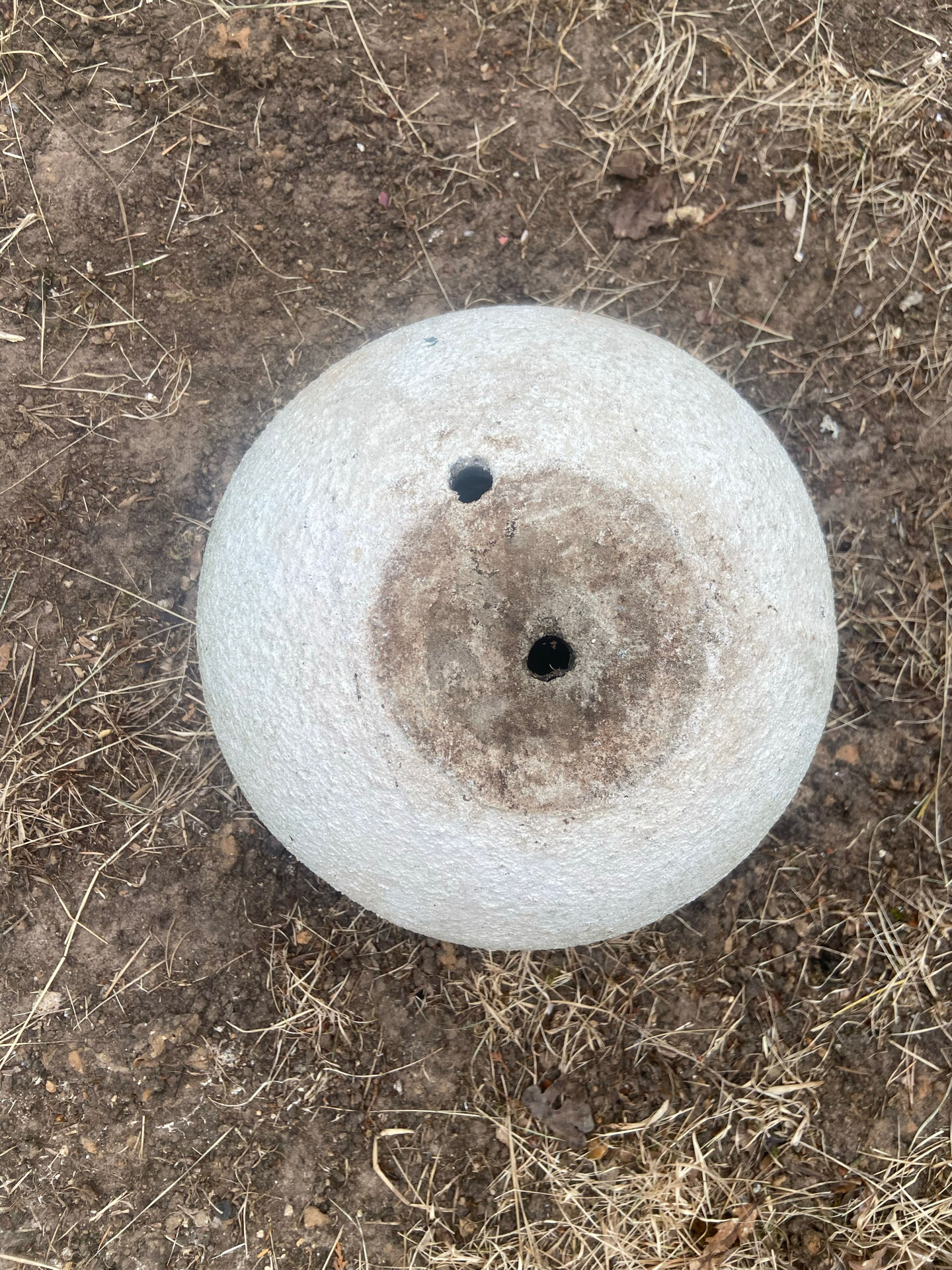 1960s concrete ball planter
