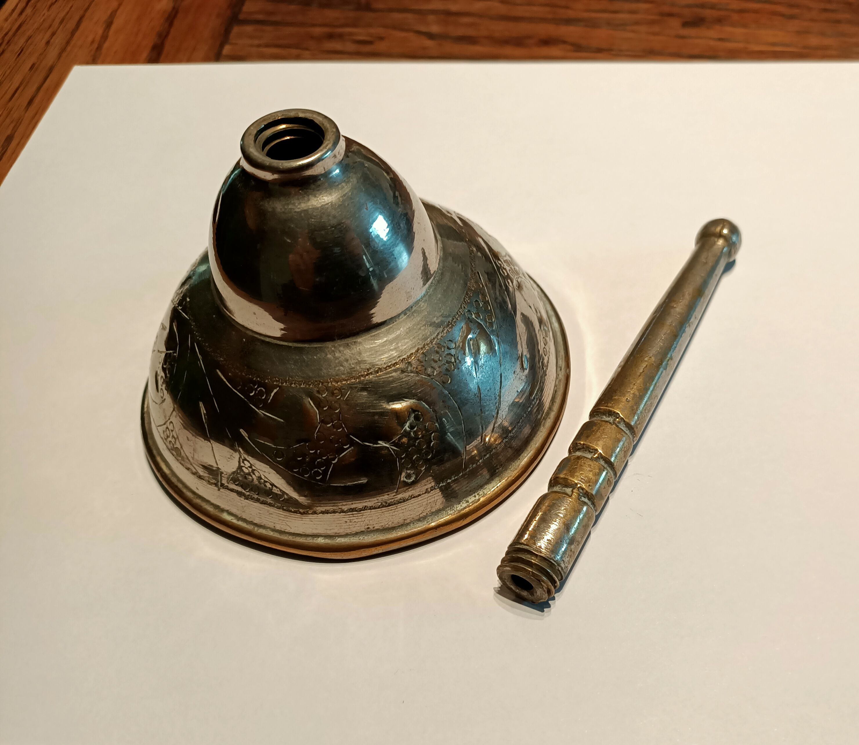 Brass chiseled funnel