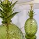 Pair of Italian Art Deco Pineapple Murano Glass Lamps with Lampshades