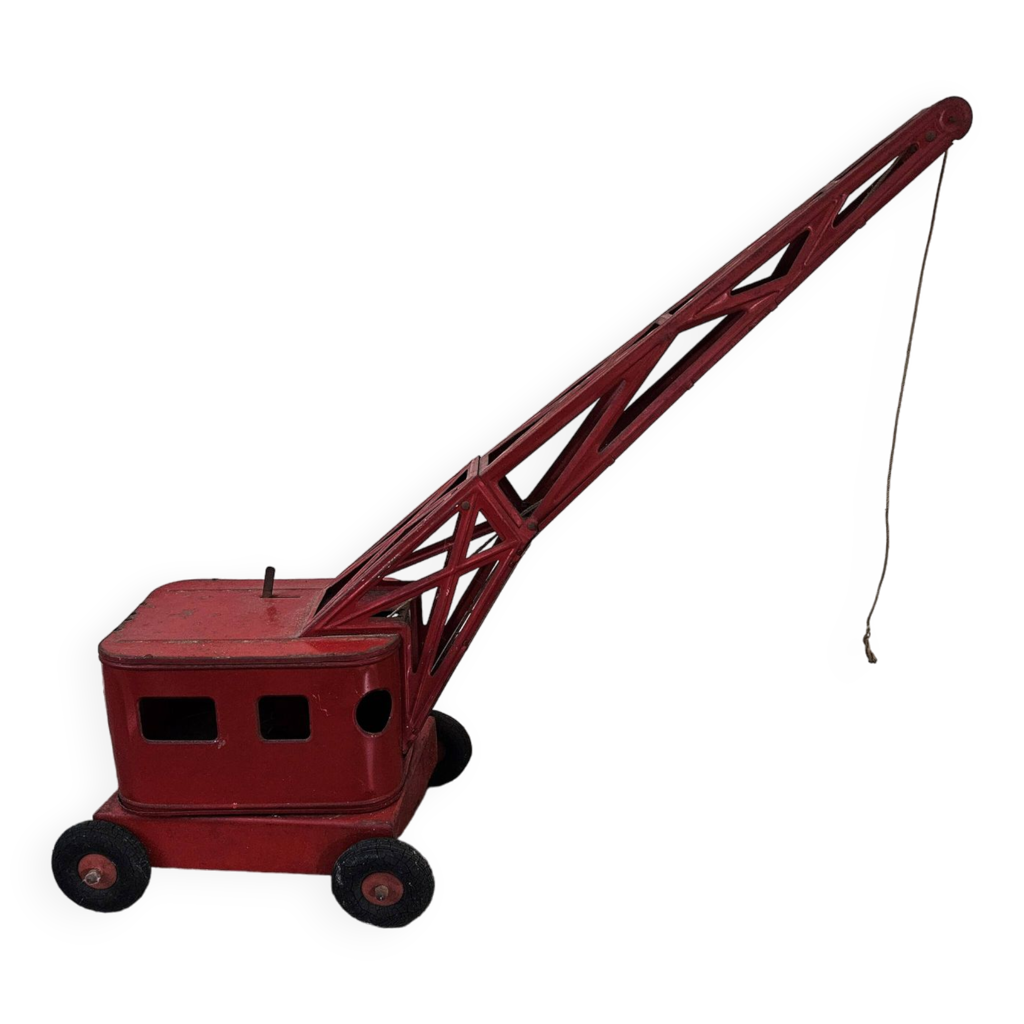 ANCIENNE GRUE CHANTIER JOUET ENFANT ÉTAL TÔLE