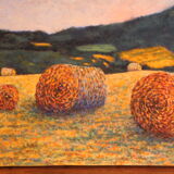 Table painting pointillism Impressionism Landscape Nature Oil on canvas Art Deco wall Fields