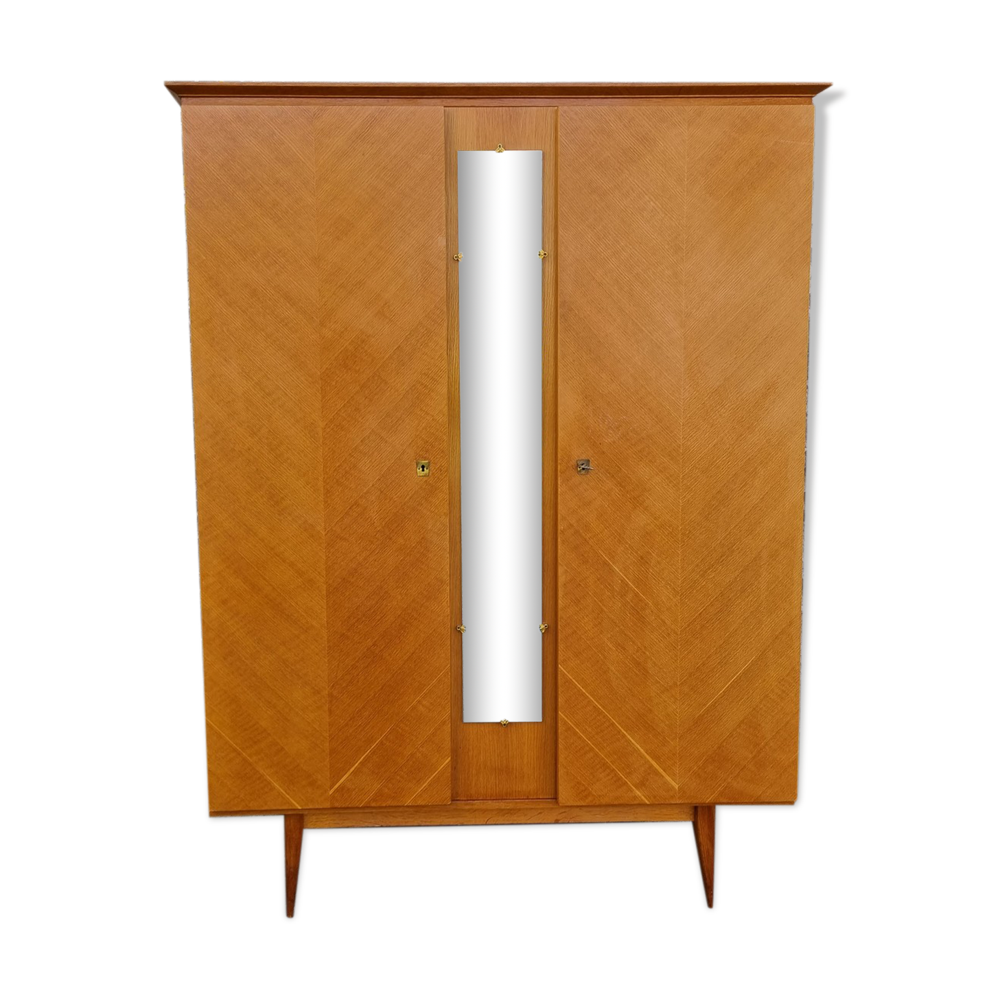 Wooden cabinet, wardrobe, shelves, vintage, 60s