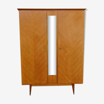 Wooden cabinet, wardrobe, shelves, vintage, 60s