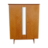 Armoire en bois, penderie, étagères, vintage, années 60